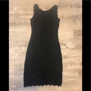 Juniors Laced Black Fitted Dress